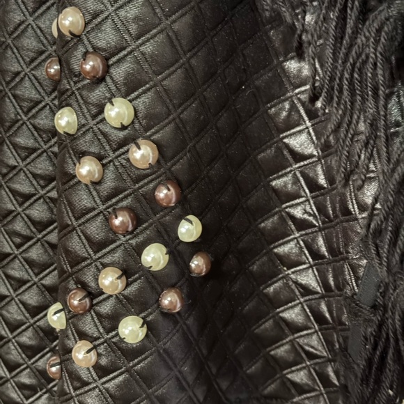 Blu by Blu Black Quilted Open Front Jacket Sz 12 - Picture 3 of 4